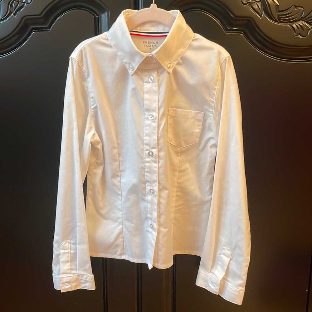 French Toast Girls' Long Sleeve Oxford Blouse NWOT